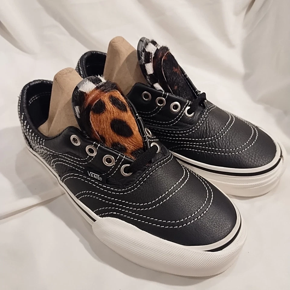 Zapatilla deportiva Vans Lux Era 3ra de cuero negra malvavisco leopardo para mujer talla 7 Foto 2 de 4