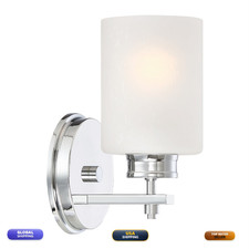 Kira Home Phoebe 8 Modern Wall Sconce Frosted Seeded Glass Cylinder Shade