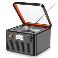 Boombox CD Player with Bluetooth, 6-in-1 Portable CD Player with Speakers Black