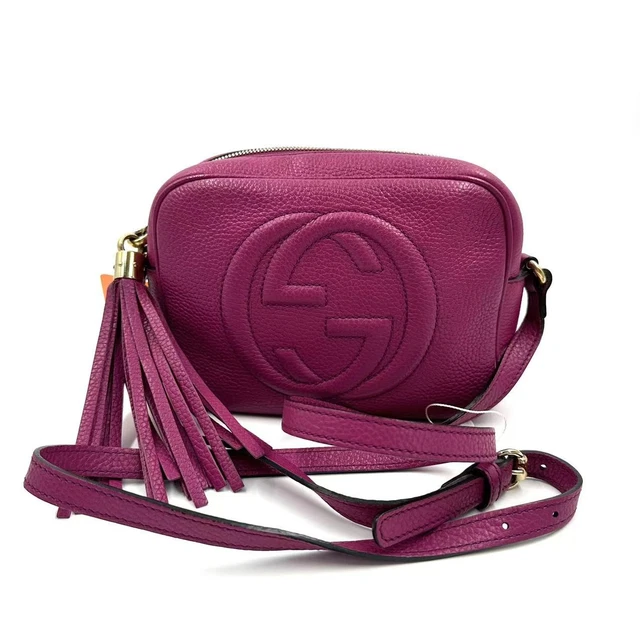 091511 Gucci Cellrius Calfskin Small Soho Disco Bag Bright Bouganville