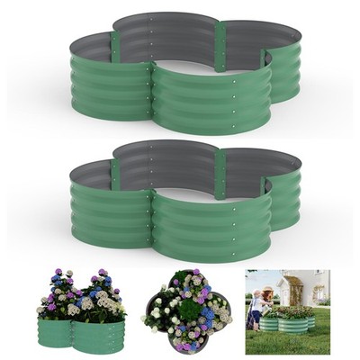 GRAVEE 2X 4x4x1Ft Raised Garden Bed Galvanized Steel Planter Boxes Easy Assembly