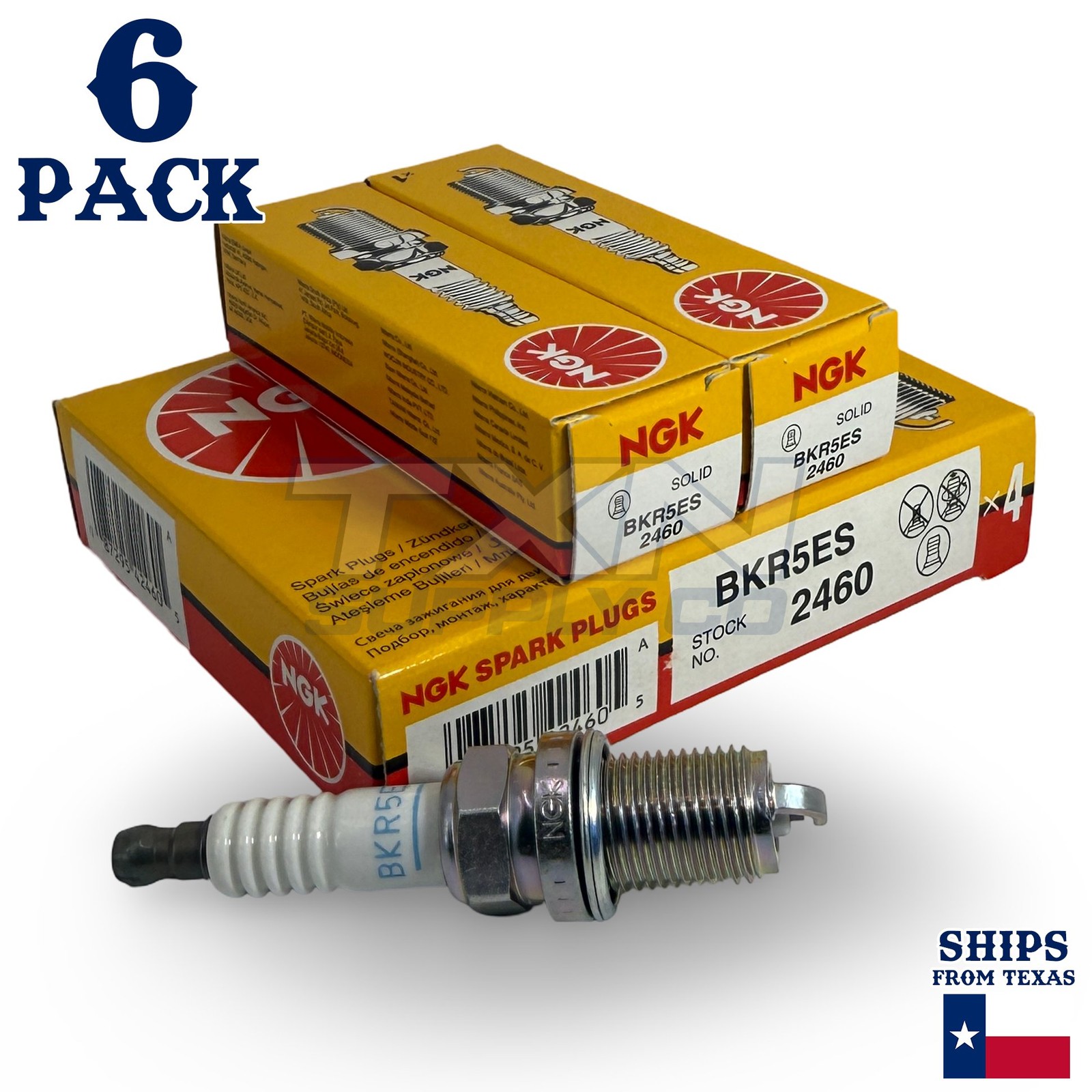 6 Pack NGK G-Power 2460 Spark Plugs BKR5ES