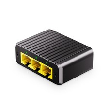 1 To 3 Gigabit Network Splitter 4 Port Ethernet Switch USB C Power Metal Mini