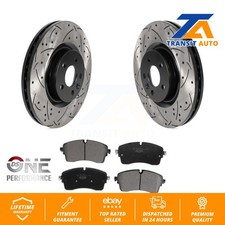 Front Coated Drilled Slotted Disc Brake Rotors Ceramic Pad Kit For Jaguar E-Pace