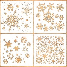 Konsait Large Christmas Snowflake Stencil Template,Reusable Plastic Painting ...