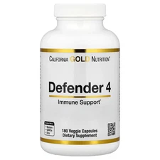 Defender 4, with Vitamin C, Vitamin D, Zinc & Selenium, 180 Veggie Capsules