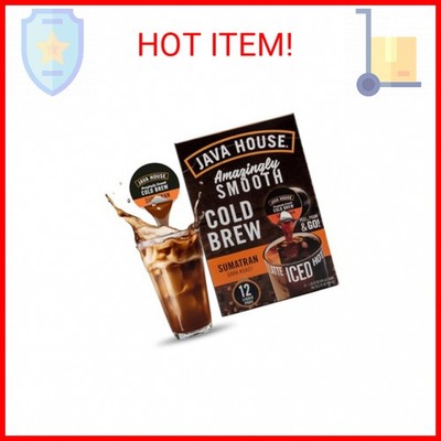 JAVA HOUSE Dark Roast Sumatran Cold Brew Pods, (48 Count) Peel and Pour Pods