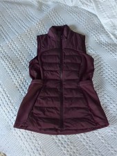 Lululemon Down For It All Vest Burgundy Size 4 Full Zip