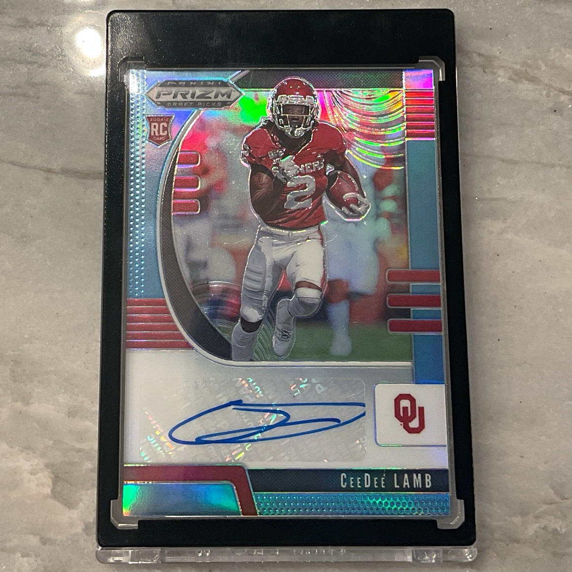 Panini 2020 Prizm Draft Picks CeeDee Lamb Carolina Blue Auto Rookie 13/30 #104