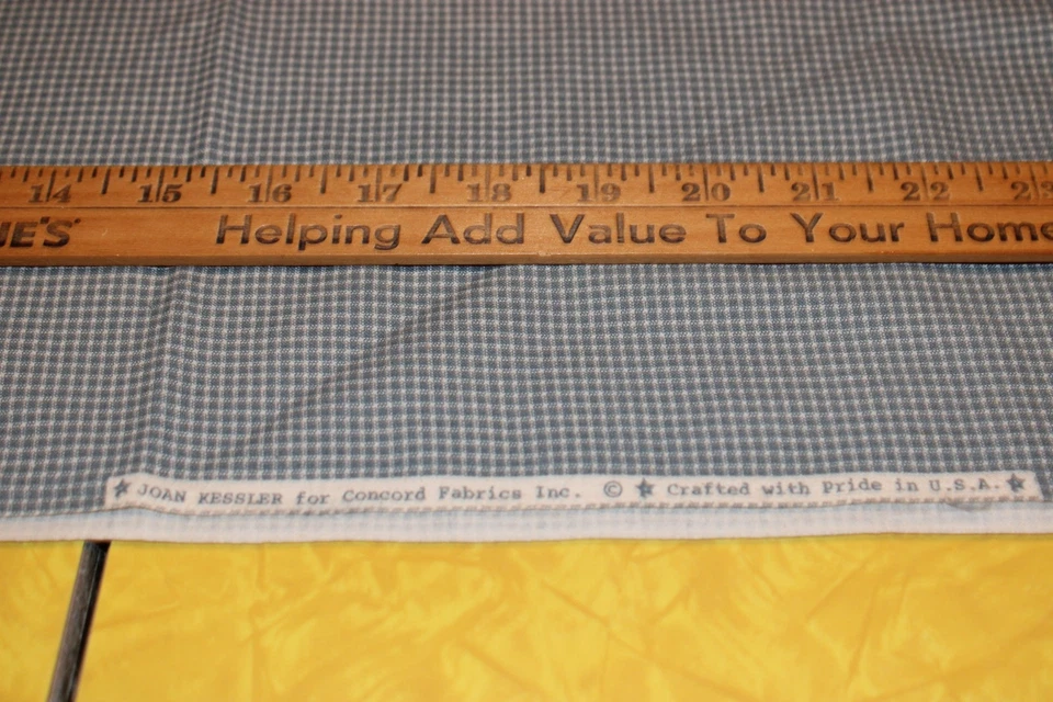 Concord Joan Kessler Cotton Fabric Blue and Cream Small Plaid 34x44 - Image 4 of 4