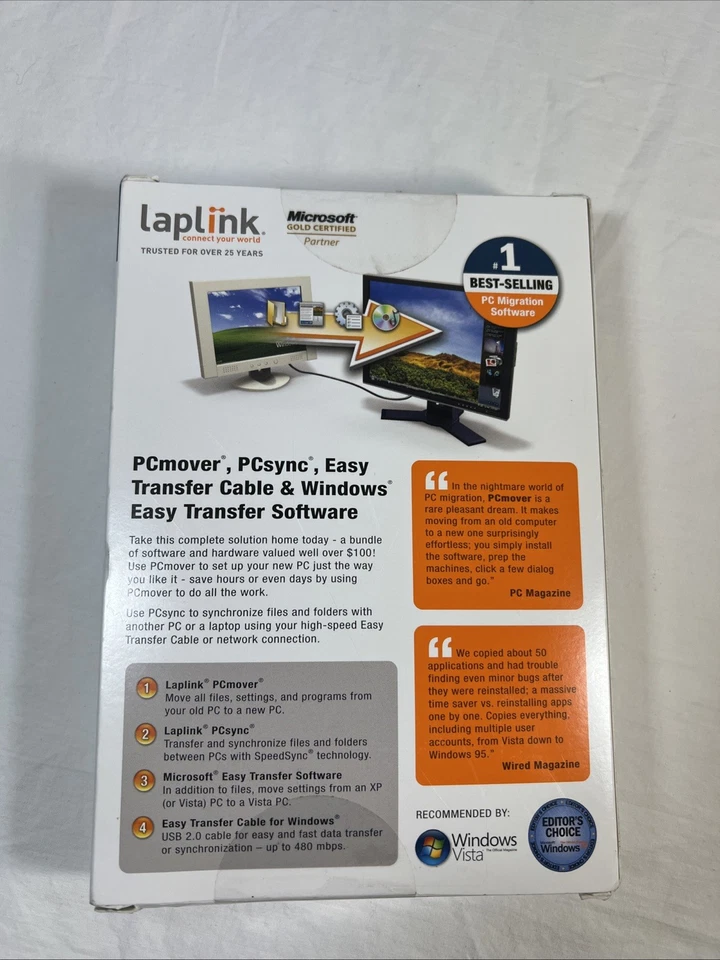 NEW Laplink PC Mover Essentials (CD, Transfer Cable, Quick Start Guide) PCmover - Image 2 of 2