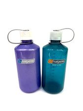 2 Nalgene Water Bottle 32oz Narrow Mouth Lot Of 2 Purple Blue BPA Free hiking