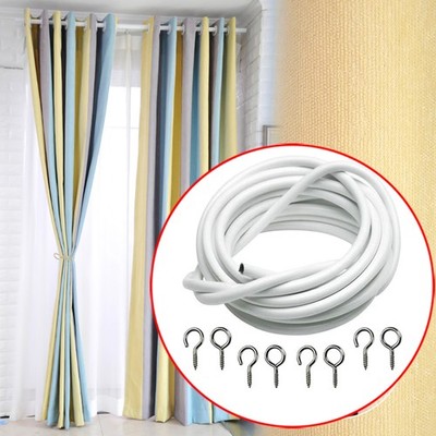 Window Cord Cable Net Curtain With Wire Eyes & Hooks Various Lengths Available c