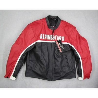 Alpinestars Barcelona LHT Leather Motorcycle Jacket Red Black Mens 48 310087