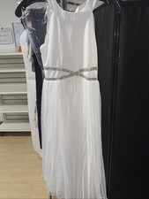 White Sleeveless Evening Or Party Dress Size 10