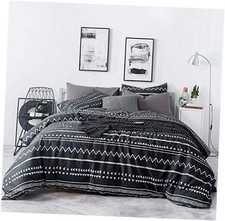Boho Aztec Duvet Cover King 100 Cotton 3 King 90 in x 104 in Black Aztec
