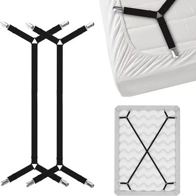 2/4 Stück Verstellbar Bettlaken Halter Riemen Clips Greifer Matratzenverschluss UK
