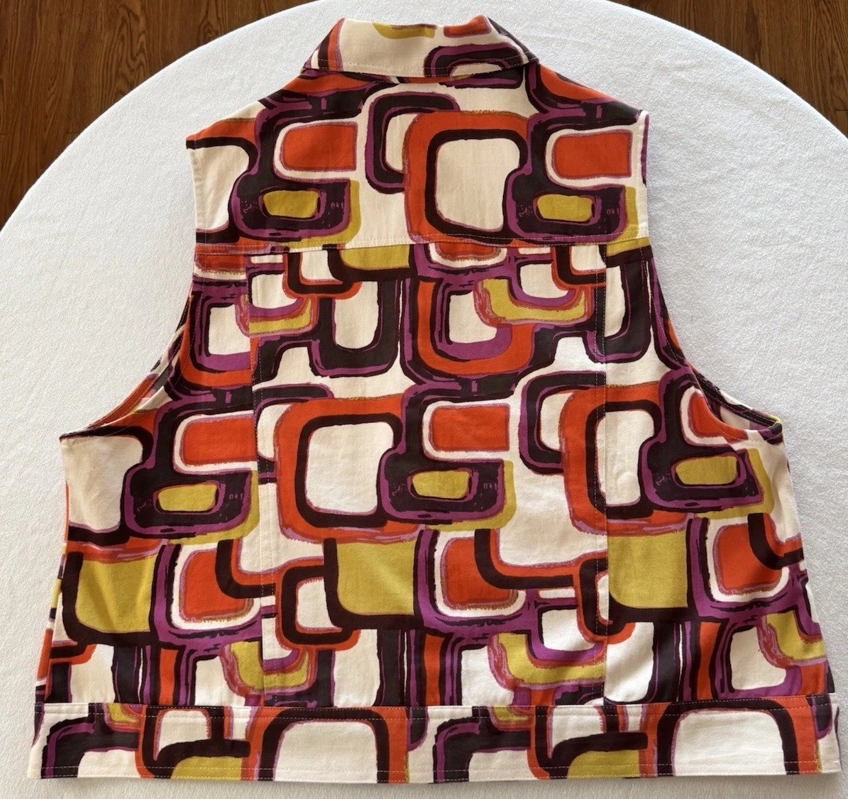 Westbound Geometric Pattern Multicolor Denim Vest… - image 10