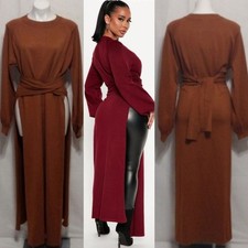 Fashion Nova Slit Just Got Real Tunic Sweater Maxi Dress XL Trendy Fall Winter
