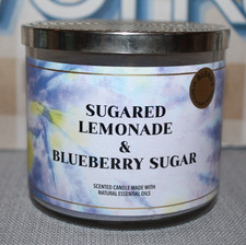 BATH BODY WORKS SUGARED LEMONADE BLUEBERRY SUGAR Scented 3 Wick Candle New