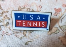 Vintage USA TENNIS Team Logo Souvenir Lapel Hat Pin