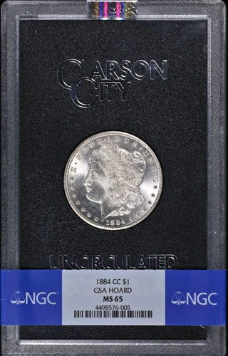 1884-CC GSA Morgan Silver Dollar NGC MS65 Superb Eye Appeal Blast White
