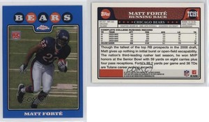 2008 Topps Chrome Blue Refractor Matt Forte #TC191 Rookie RC