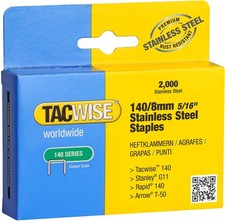 Tacwise 1216 Type 140/8mm Heavy Duty Stainless Steel Staples, Pack of 2000 0.0060 per staple