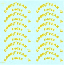 NASCAR DECAL 1992-2004 12 YELLOW GOODYEAR #1 TIRE DETAIL LOGO'S 1/24-1/25 SLIXX