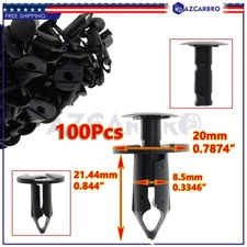 100 X 8mm Bumper Clips Auto Car Hole Plastic Rivets Fastener Fender Push Pin