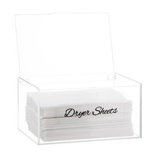 Acrylic Dryer Sheet Container Dispenser with Lid for Laundry Room Bathroom
