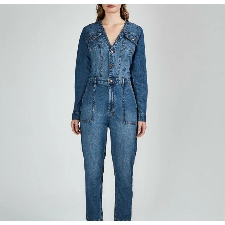Ksubi Barney's Burning Rubber Denim Boilersuit Jumpsuit In Elixir Blue Size  M | eBay