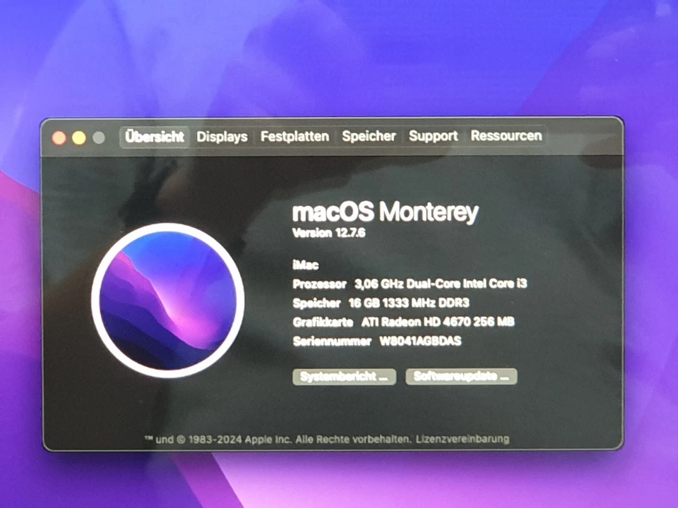 Apple 21,5" iMac 1311 OS Monterey PC Computer Maus Tastatur 1TB 16GB Komplett - Bild 3 von 4