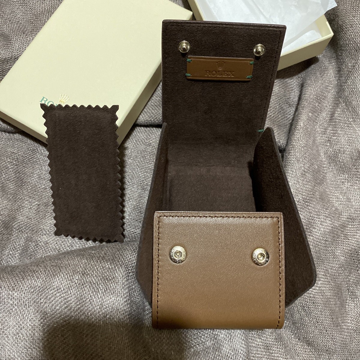 Original Rolex Brown leather watch pouch / travel box | eBay