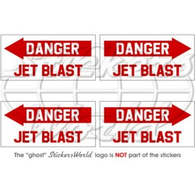 ACHTUNG-DANGER JET BLAST Aircraft Helicopter USAF Schilder 50mm Aufkleber x4