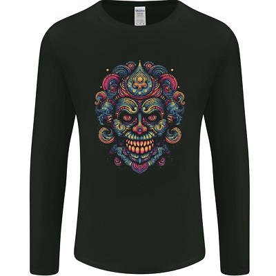 An Evil Clown Mask Skull Mens Long Sleeve T-Shirt