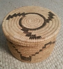 Papago Pima Native American Lidded Basket