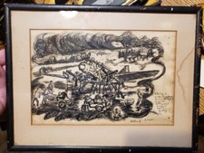 Original soldier drawing of C-47 transport from the 9th combat cargo squadron