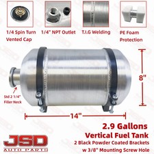 Universal Vertical Fuel Tank Gas Tank 8x14 2.9 Gallons 14 Npt Spun Aluminum Universal Vertical Fuel Tank Gas Tank 8x14 2.9 Gallons 14 Npt Spun Aluminum