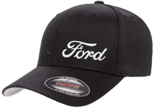Ford Script Logo Embroidered Side Panel Design Flexfit 6277 Baseball Hat Cap