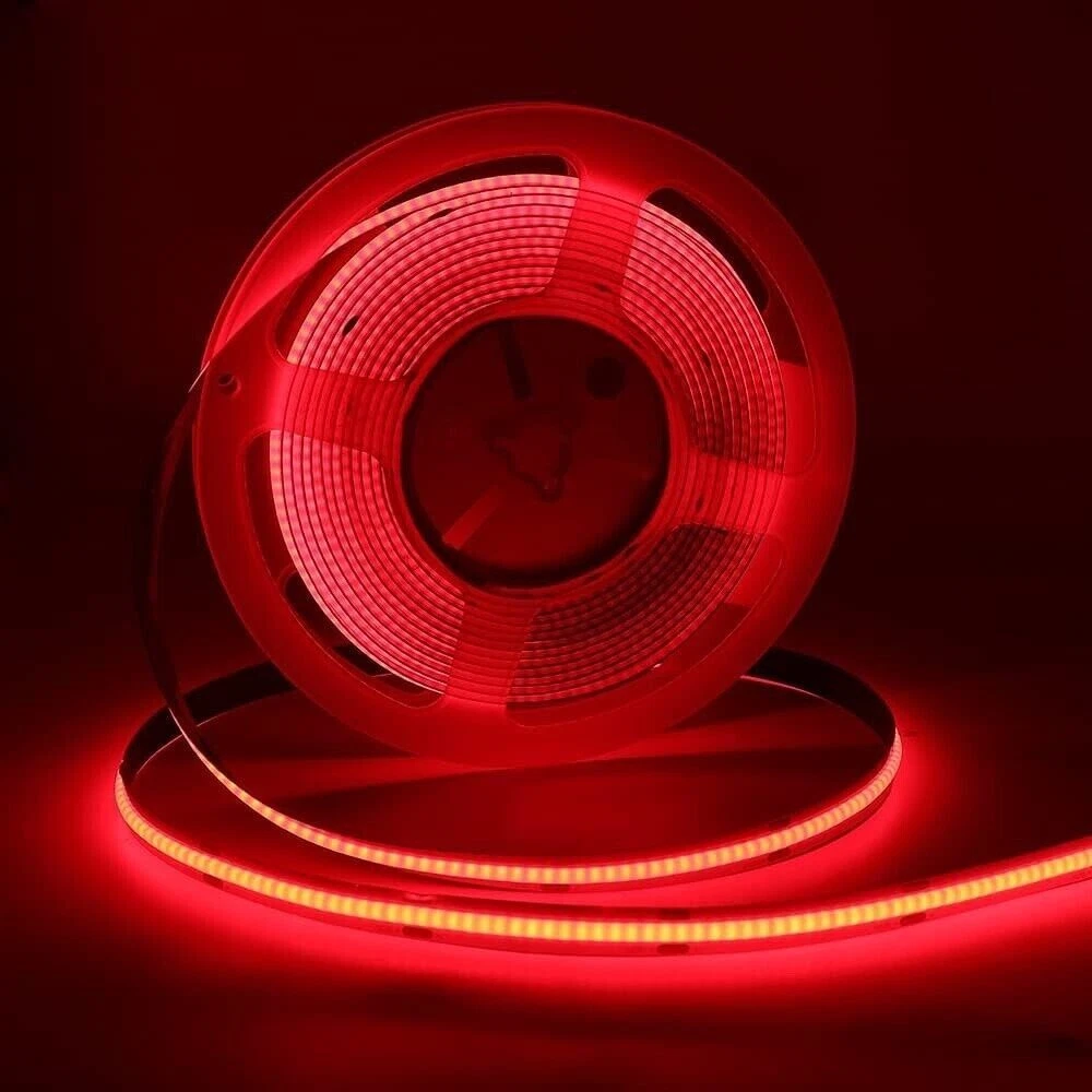 LED Strip Light 24V Flexible Home DIY COB Red 5M Self-Adhesive Tape Rope Light