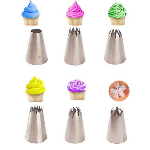 Sahne Spritzbeutel Set mit 23 Edelstahl Tüllen Spritztülle Tortenspritze - Bild 7 von 9