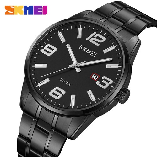 SKMEI Reloj Pulsera Hombre Cuarzo Negocios Acero Inoxidable Calendario para Regalo - Imagen 20 de 28