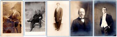 LOT/5 RPPC MEN EARLY 1900's HANDSOME DAPPER DUDES CONDITION VARIES POSTCARD #7