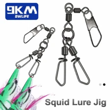 5~20Pcs Three Way Swivels With Snap Stainless Fishing Rolling Swivel Connector 