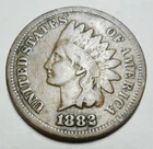 1882 P Indian Head Cent Penny AVE CIRCULATED **FREE SHIPPING**