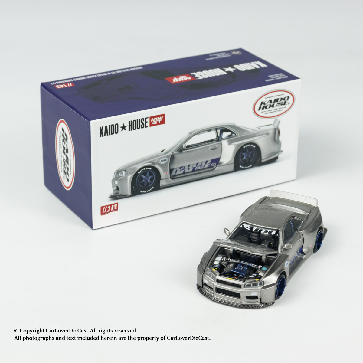 Kaido House + MINIGT 1:64 Nissan Skyline GT-R (R34) SHINJUKU V1