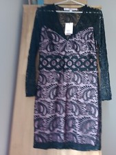 Miss Selfridge Short Black Lace Dress Size UK 8 Petite