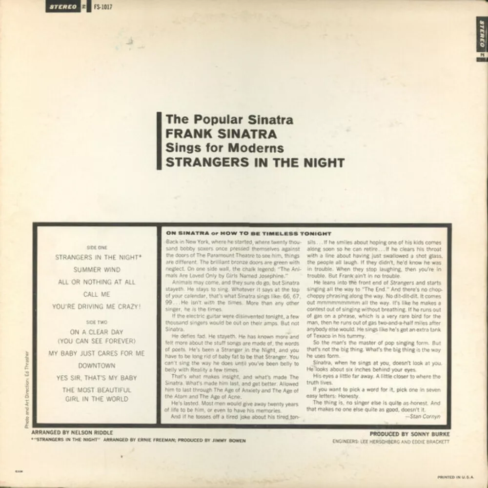 Strangers in the Night / My Way by Frank Sinatra (Single; Reprise