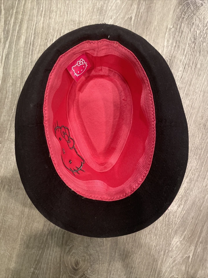 Sombrero Fedora Rosa Hello Kitty Banda Negra - Se Adapta a Niños Pequeños/Medianos Foto 3 de 4